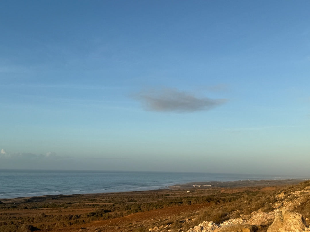 Panoramic coastline blue ocean